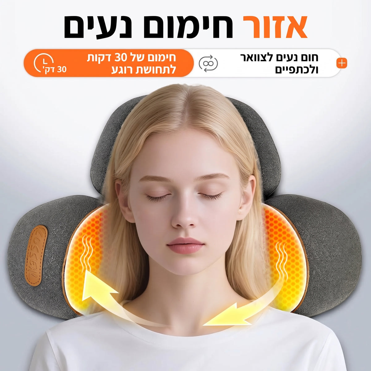 כרית עיסוי לגב ולצוואר SUPPORTA